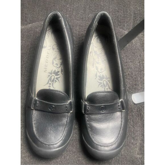 Merrell Womens Black Leather Loafer Slip On Shoes Size 8 - Picture 15 of 16